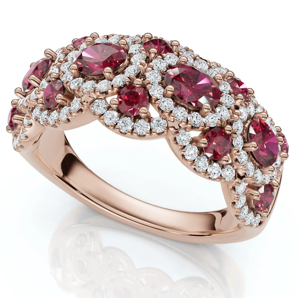 Pompeii3 1Ct Wavy Ruby 
Diamond Ring 14k Gold Lab Grown 5