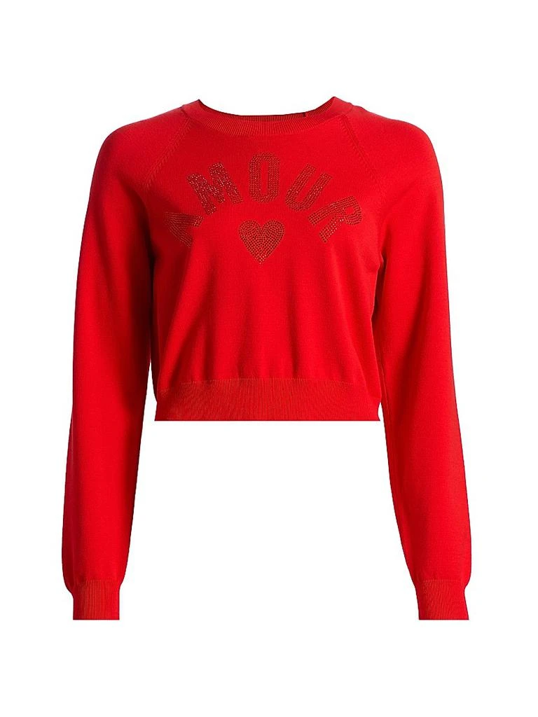 Cinq à Sept Amour Hotfix Knit Crewneck Sweater