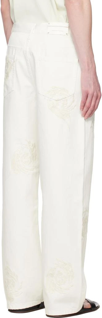 Dries Van Noten Off-White Embroidered Pattern Jeans 3