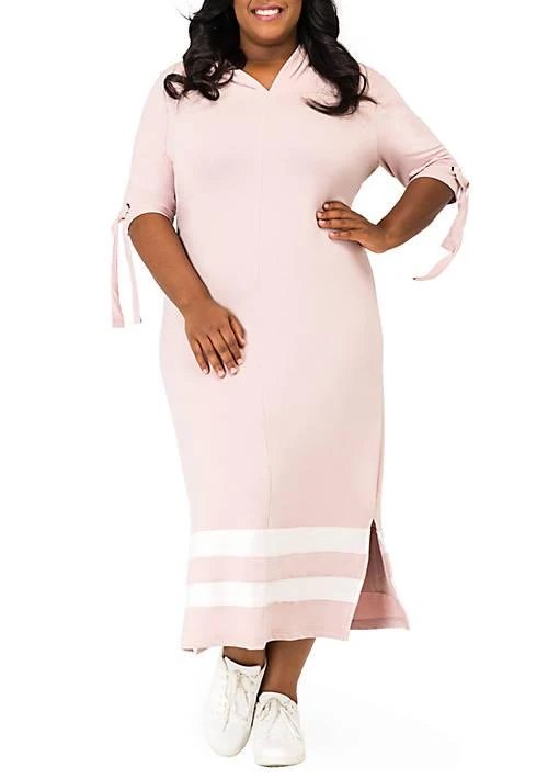 Poetic Justice Justice Rima Hooded Maxi Back Cut Out Side Slit Dress 1