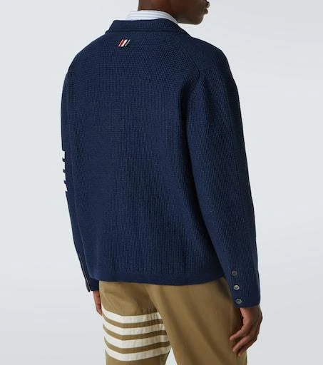 Thom Browne 4-Bar linen and cotton-blend cardigan 4
