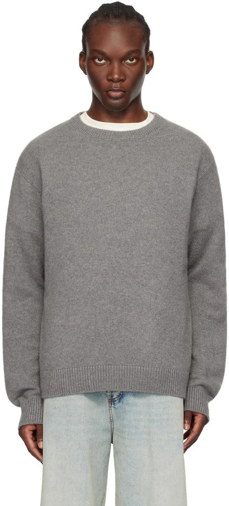 The Elder Statesman Gray Simple Crew Sweater - Sweaters - Free 