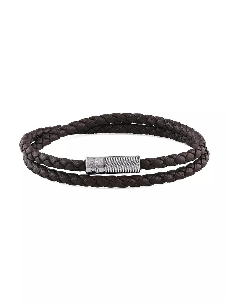 Tateossian Pop Rigato Braided Leather Wrap Bracelet