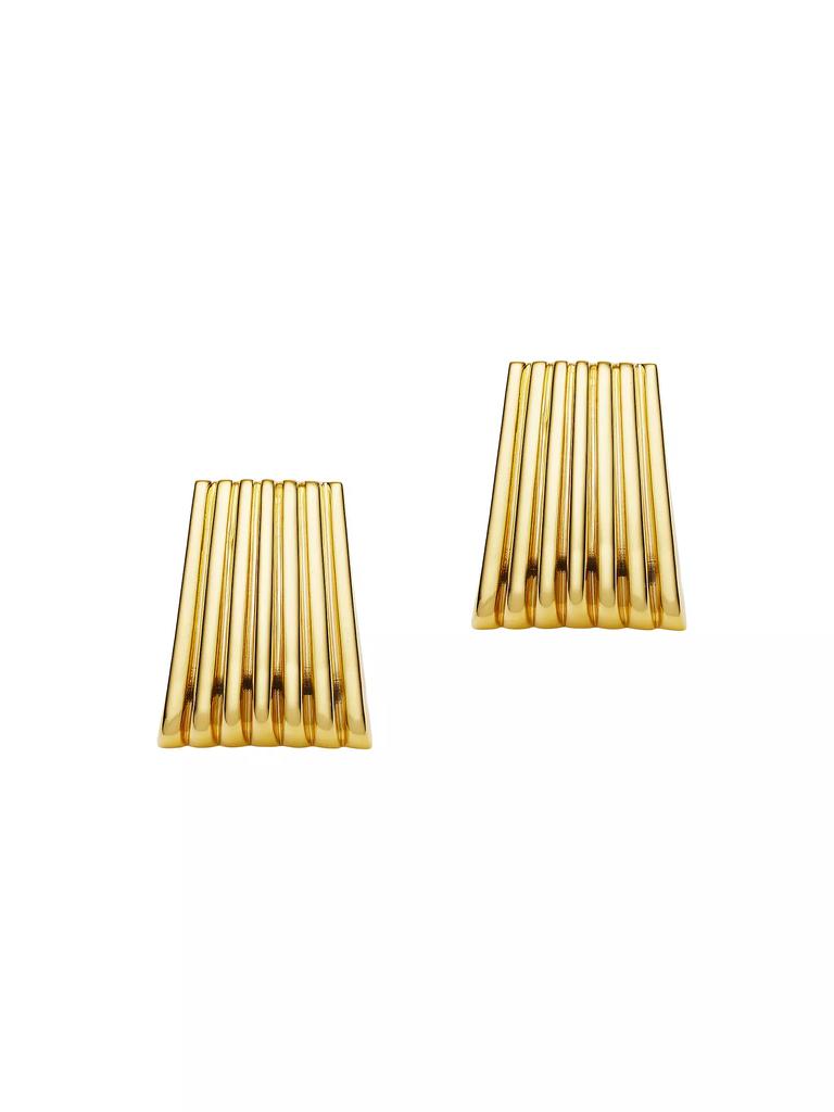 Amber Sceats Zagora Junie Fluted 24K-Gold-Plated Drop Earrings