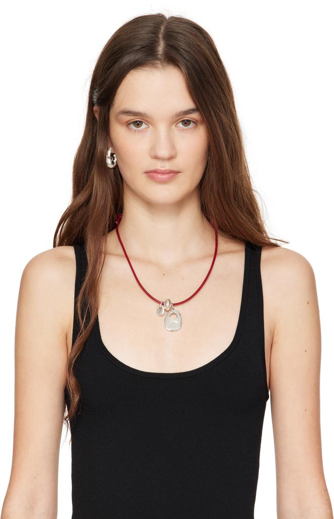 Alighieri Burgundy & Silver 'The Reader on the Shore' Choker