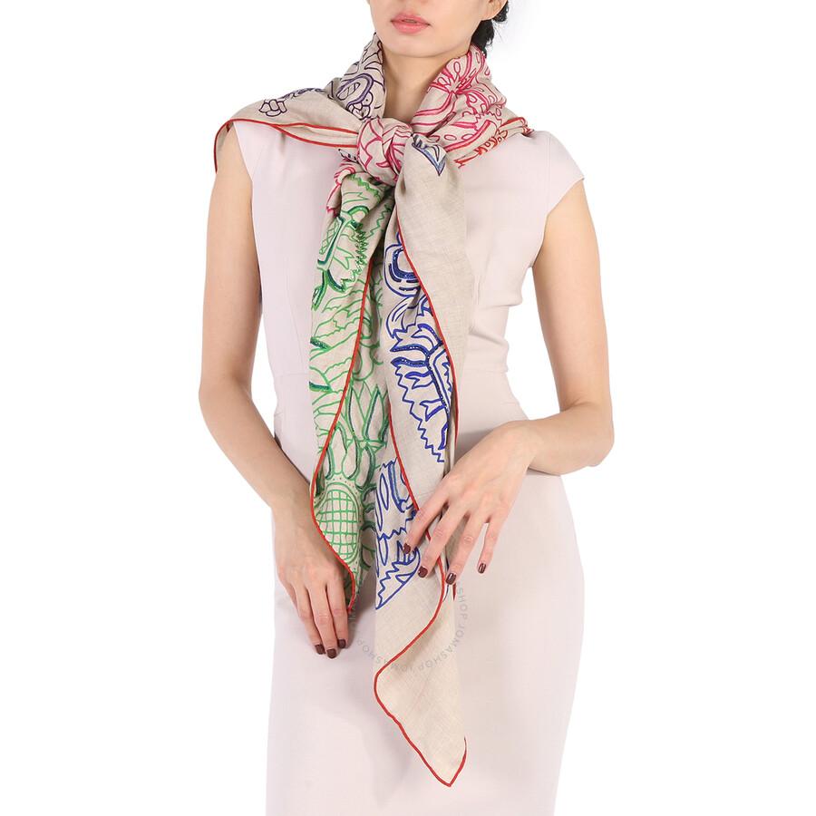 Hermes Exceptionals Embroidered Shawl