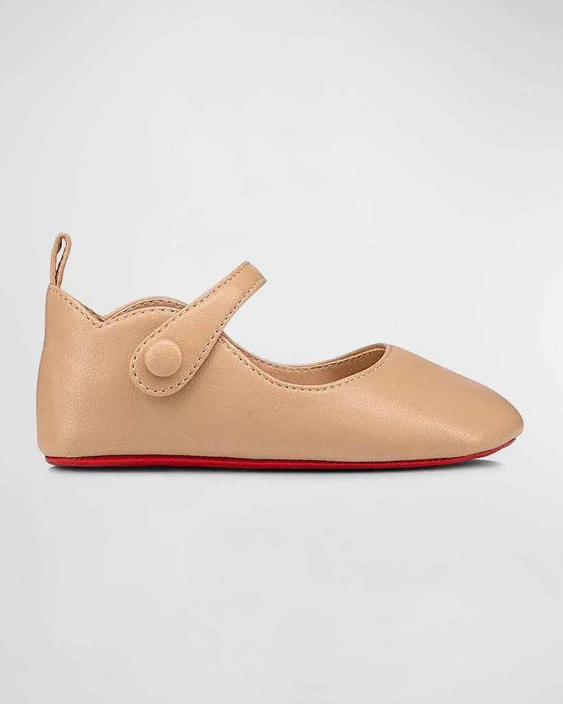 Christian Louboutin Girl
s Love Chick Nappa Leather Ballerina Shoes, Baby