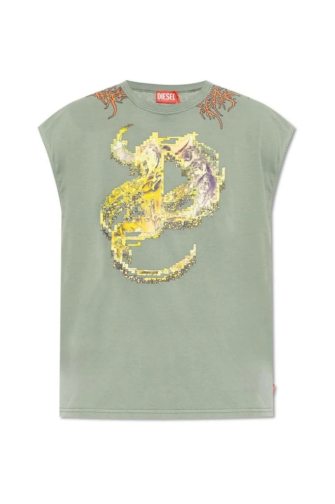 Diesel Diesel T-Boxt-Sl-R1 Tattoo Graphic Printed Tank Top 1