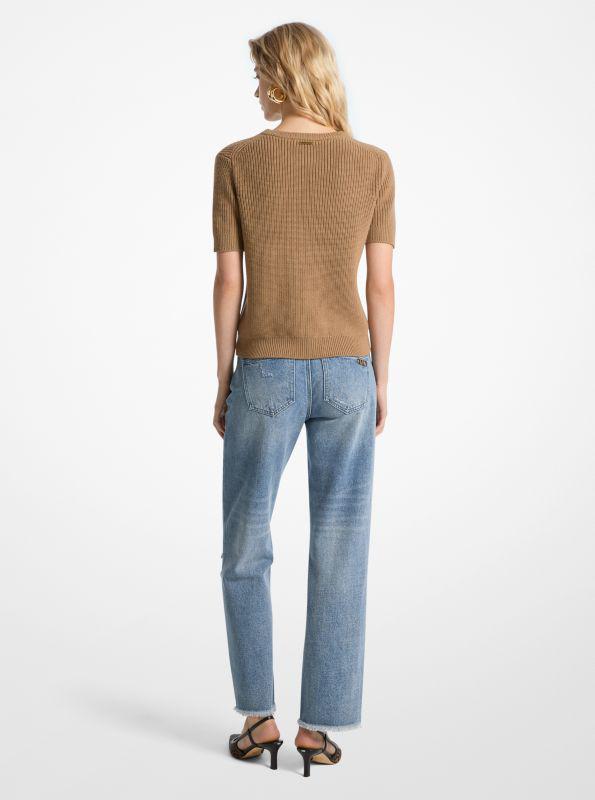 Michael Kors Wool Short-Sleeve Sweater