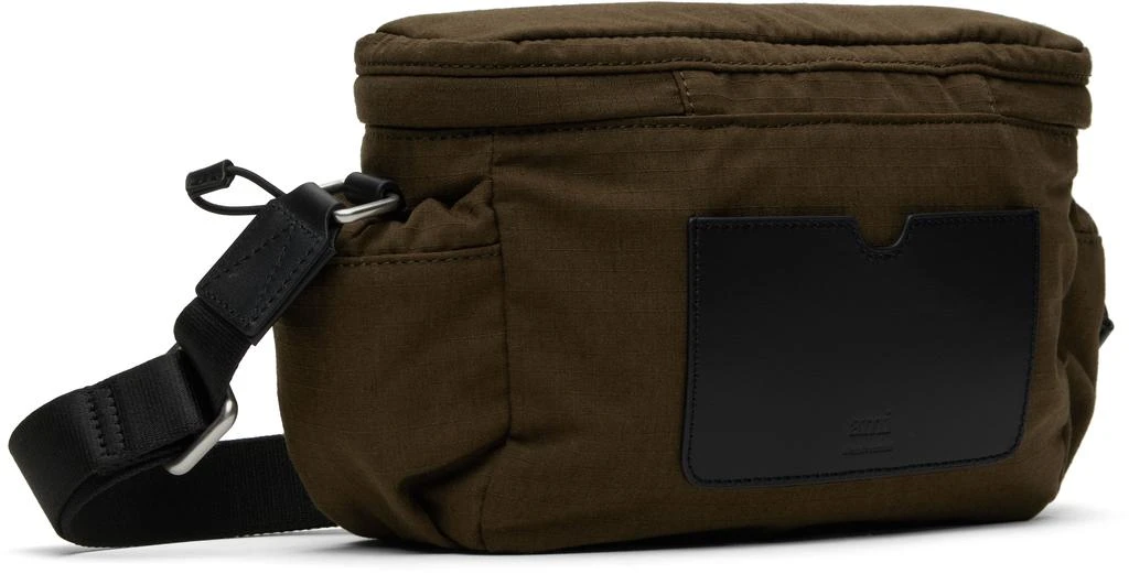 AMI Khaki Canvas Ami de Coeur Messenger Bag 3