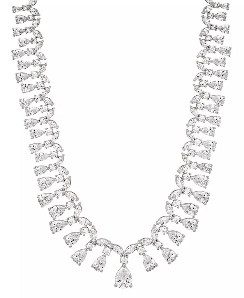 Arabella Cubic Zirconia Mixed Cut 18" Statement Necklace in Sterling Silver