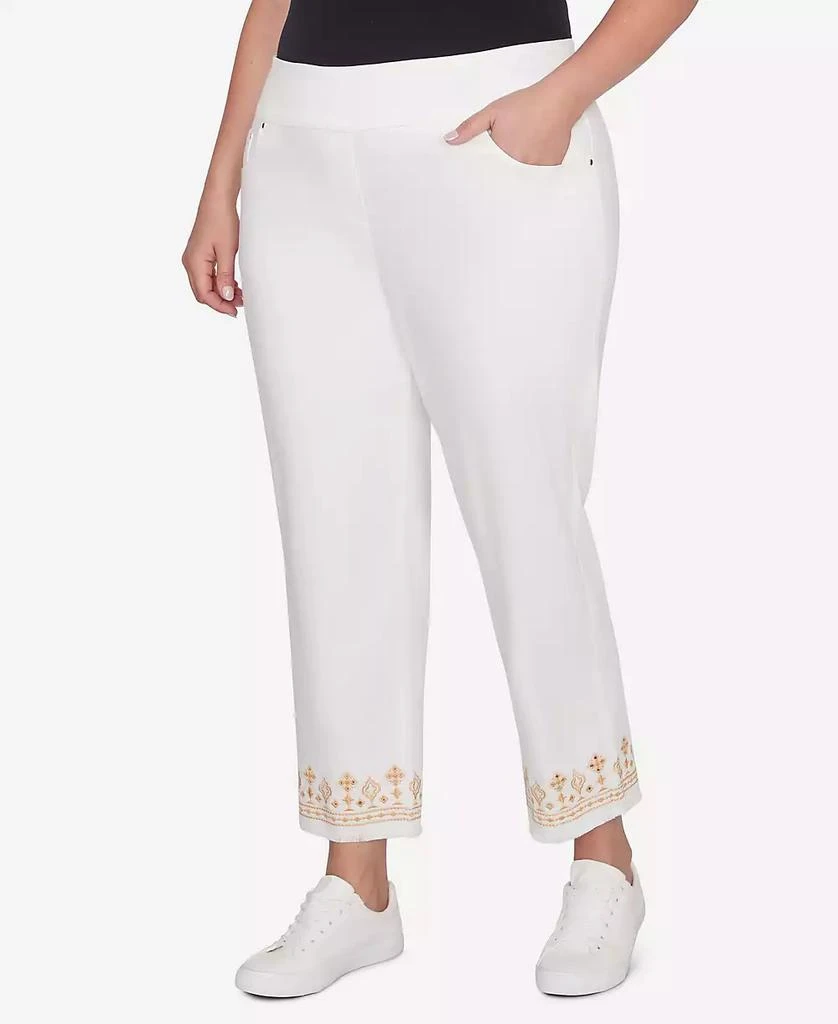 Ruby Rd. Plus Size Denim Embroidered Ankle Pants 3