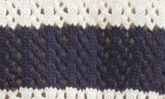 ALL IN FAVOR Stripe Open Stitch Half Zip Sweater 3