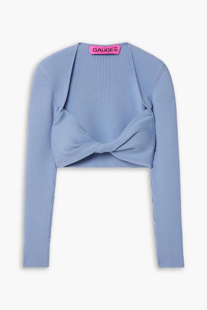 GAUGE81 Lifa cropped twisted ribbed merino wool-blend top