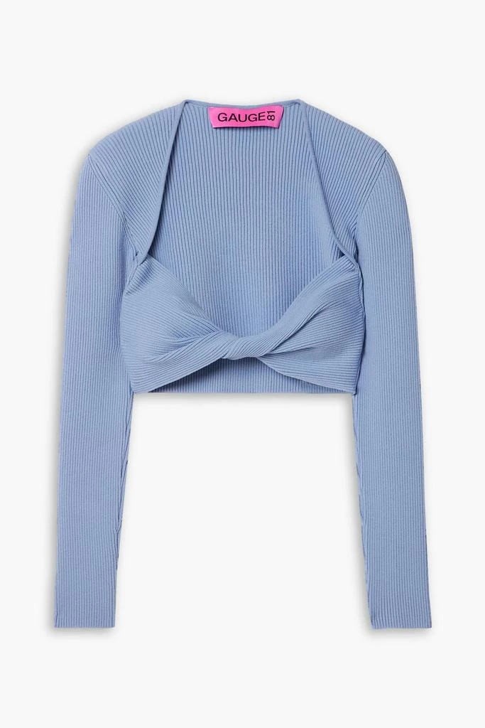 GAUGE81 Lifa cropped twisted ribbed merino wool-blend top 1