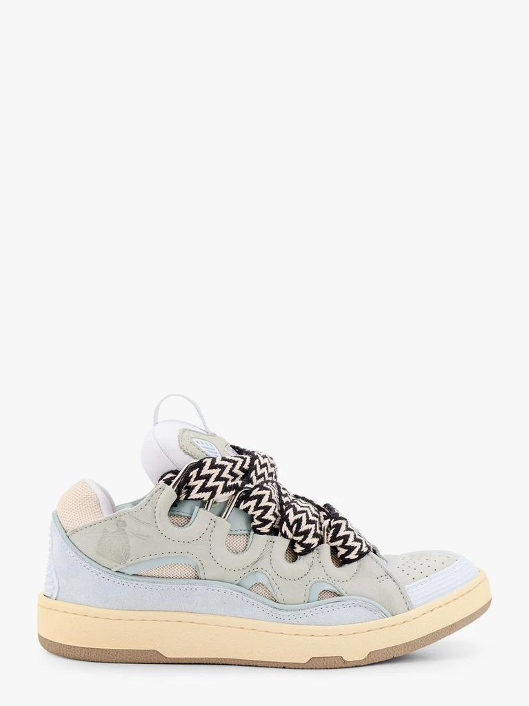 Lanvin Curb leather sneakers with mesh inserts 1
