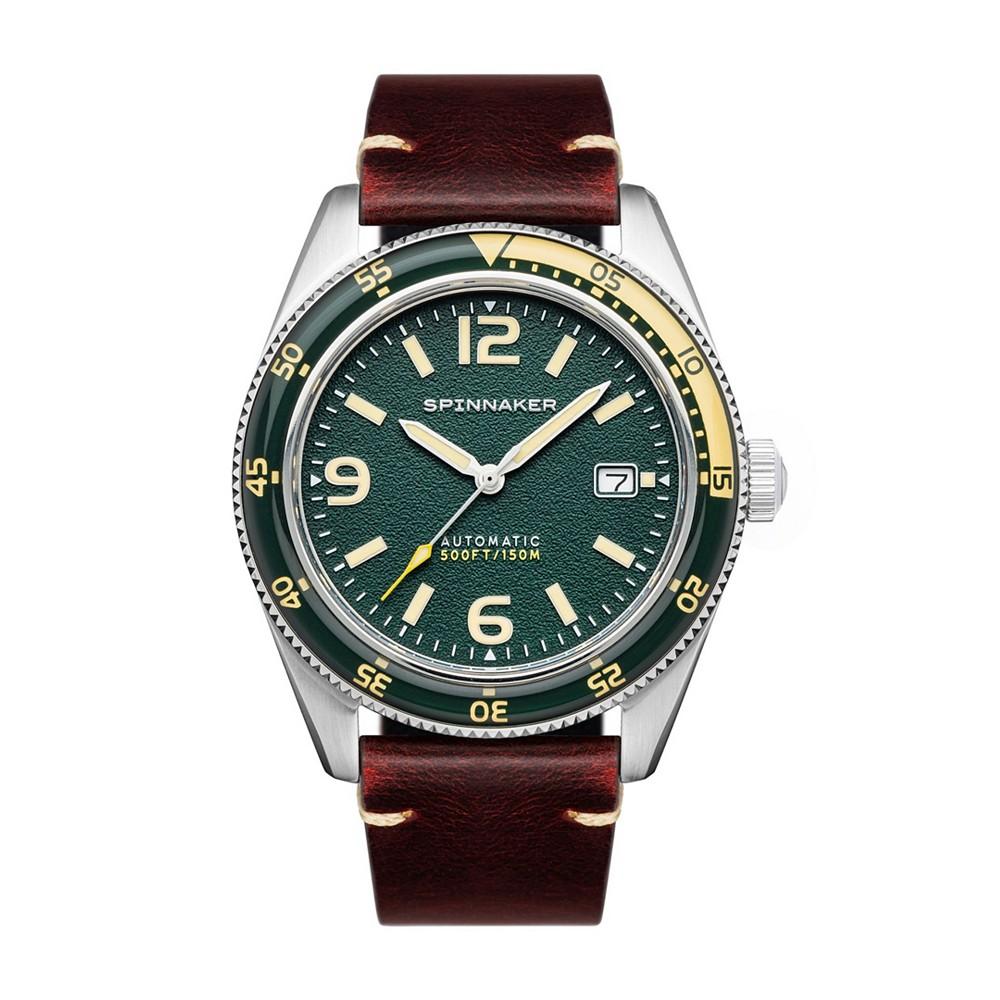 Spinnaker Men's Fleuss Automatic Lagoon Green with Brown Genuine Leather Strap Watch