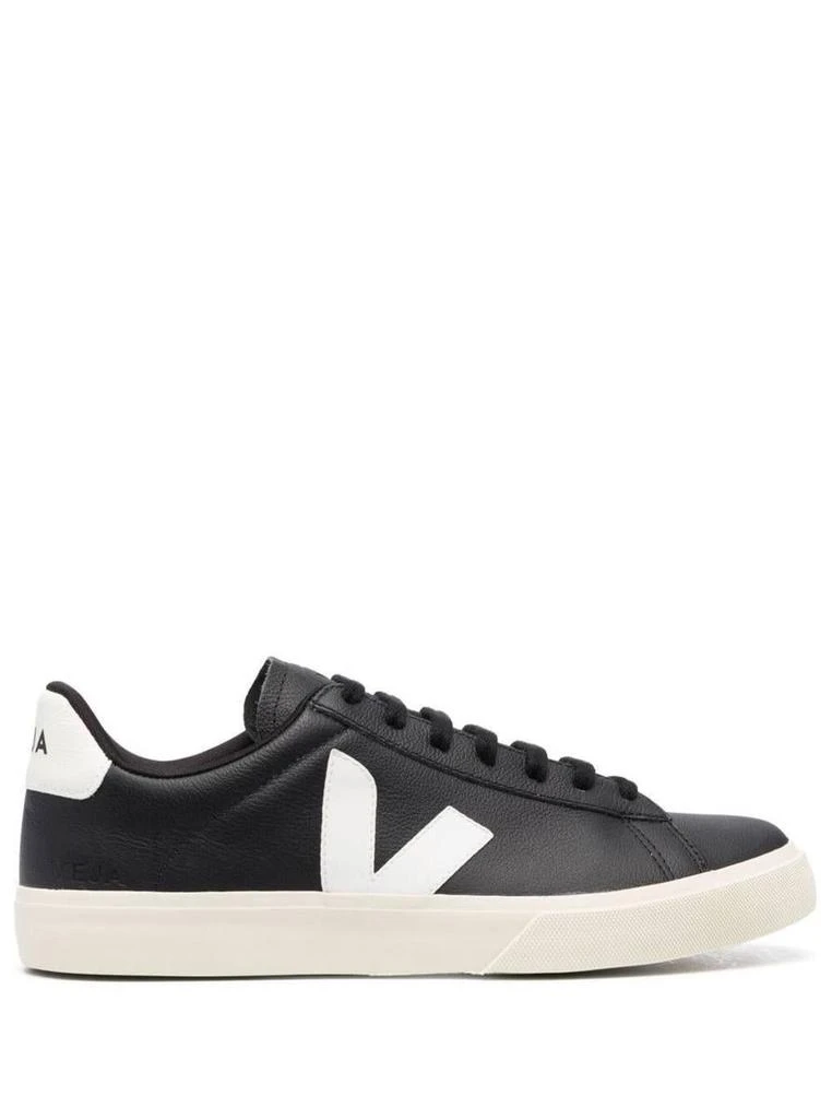 Veja 'Campo' Black And White Low Top Sneakers In Vegan Leather Man 1