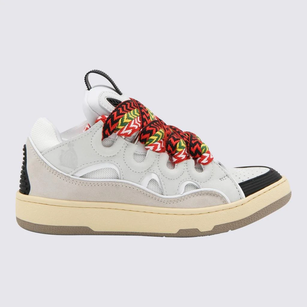 Lanvin Lanvin Light Grey And Black Leather Sneakers 1