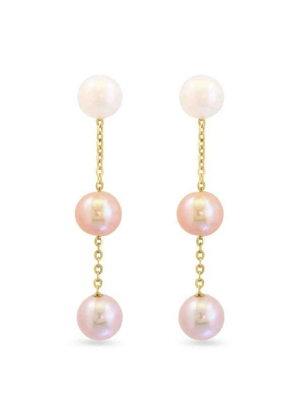 Saks Fifth Avenue 14K Yellow Gold & 6-6.5MM Potato Shape Freshwater Pearl Linear Earrings 2