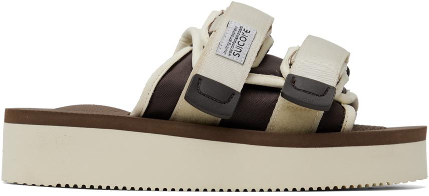 SUICOKE Off-White & Brown MOTO-PO Sandals