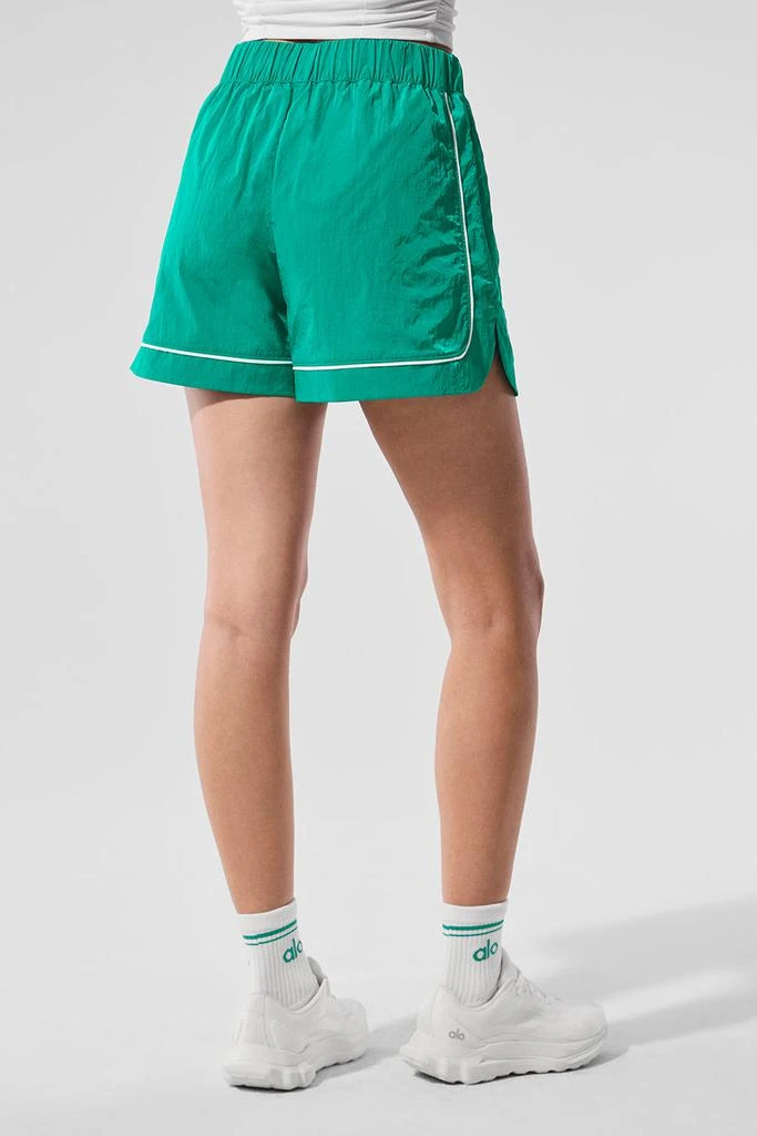 Alo Motivate Track Short - Spruce Green/White 3