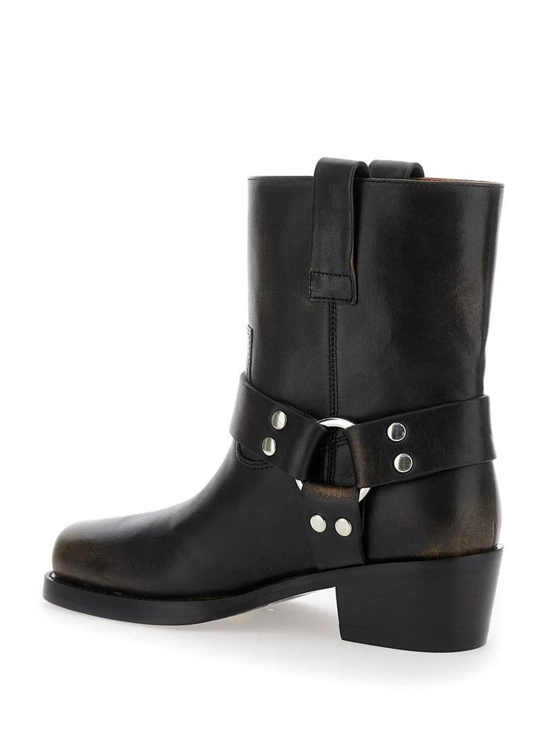 Paris Texas 'Roxy' Black Western Style Ankle Boots With Brown Nuances In Leather Woman 3