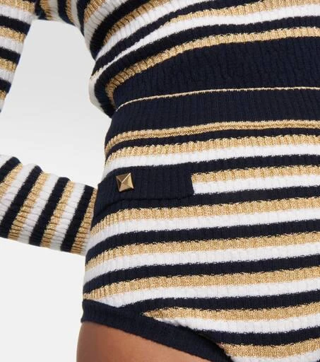 Valentino Roman Stud striped wool shorts 4