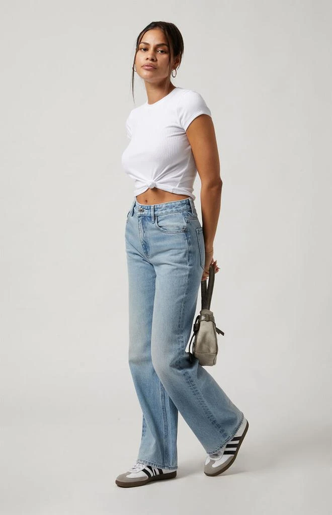 PacSun Madison High Waisted Girlfriend Jeans Light Indigo 2
