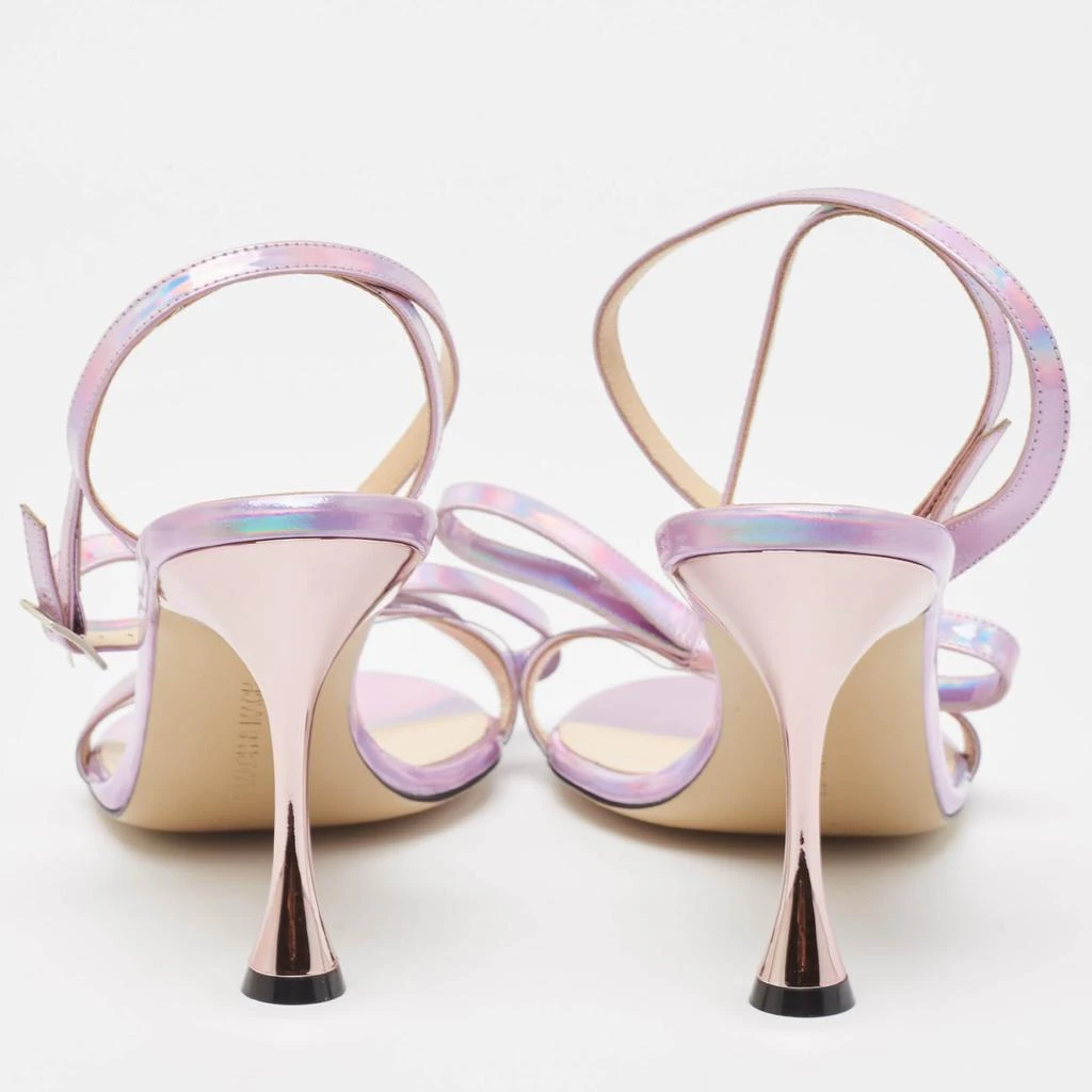 Mach & Mach Mach & Mach Purple Iridescent Leather French Bow Sandals Size 40 5