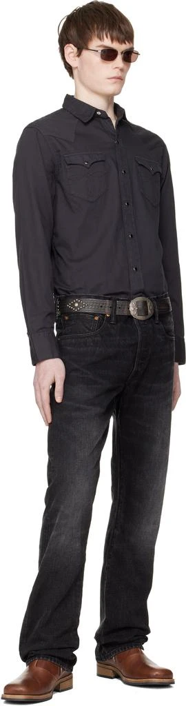 RRL Black Slim Fit Twill Western Shirt 5