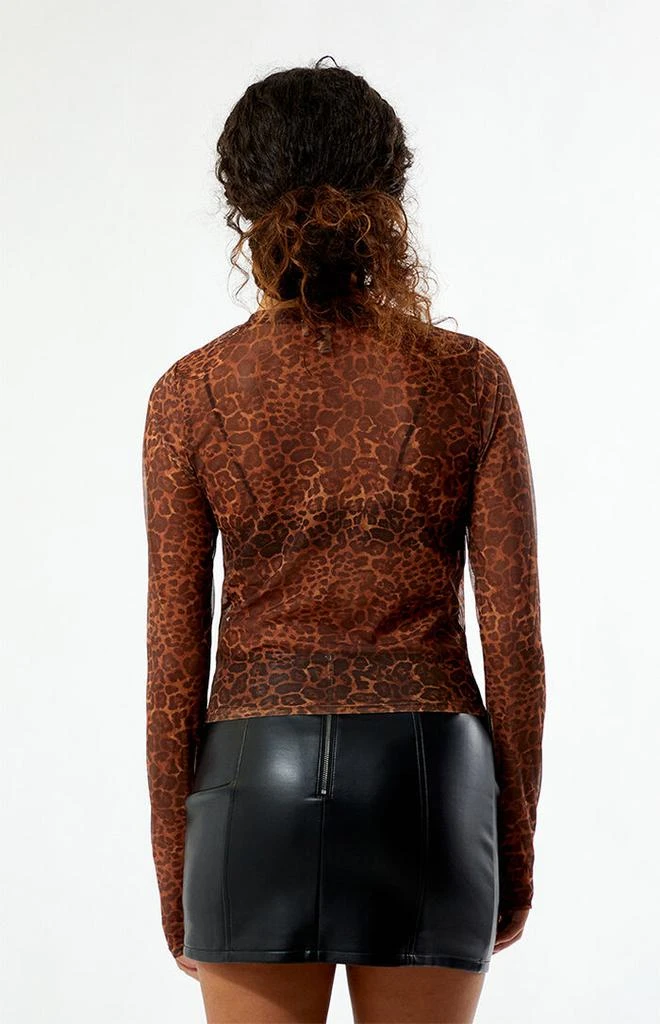 True Religion Leopard Rhinestone Mesh Long Sleeve Top 3