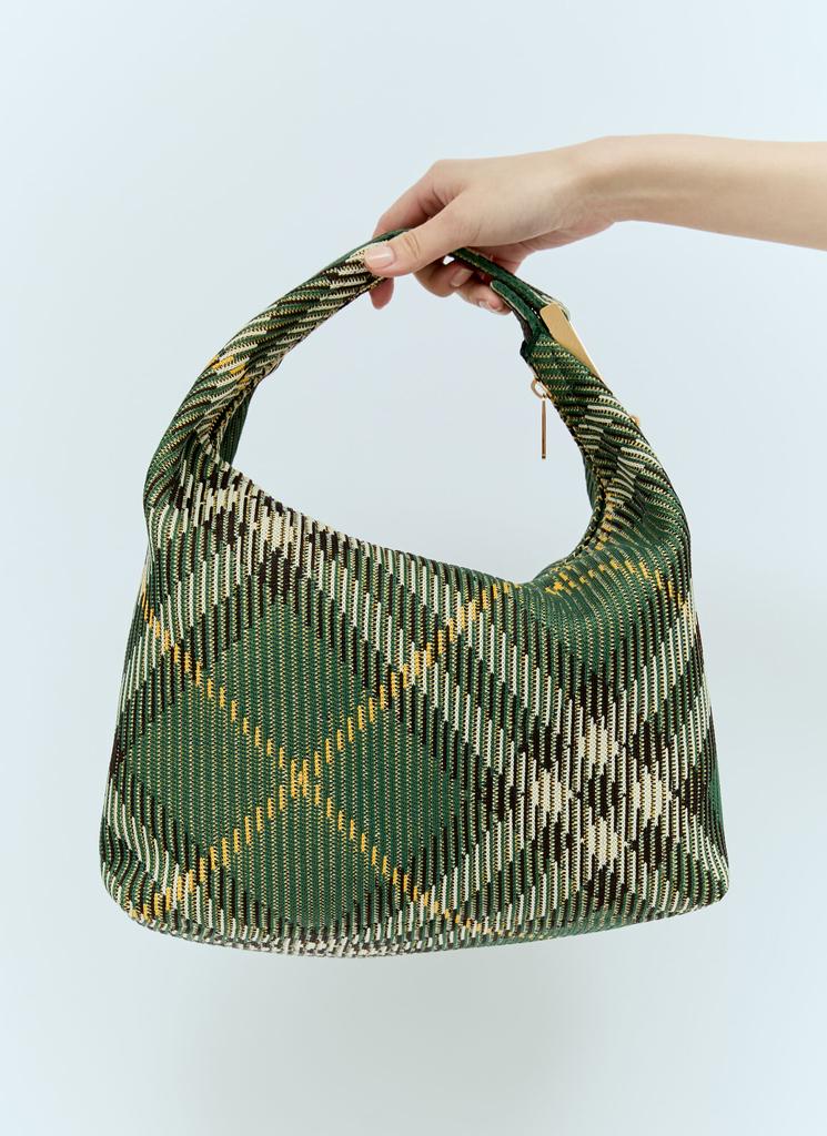 【関税込み】BURBERRY MEDIUM PEG HANDBAG Burberry Medium Peg check-pattern Shoulder Bag | Green