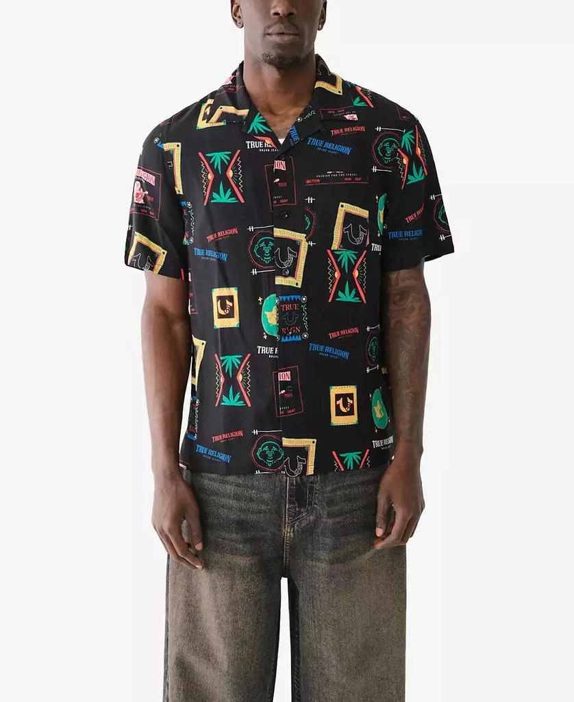 True Religion Men's Short Sleeve Camp Collar Resort Shirt 1
