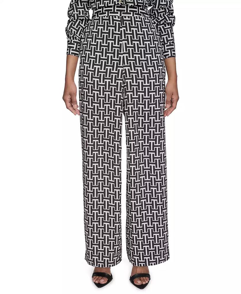 HALSTON Women's High-Rise Wide-Leg Pull-On Pants