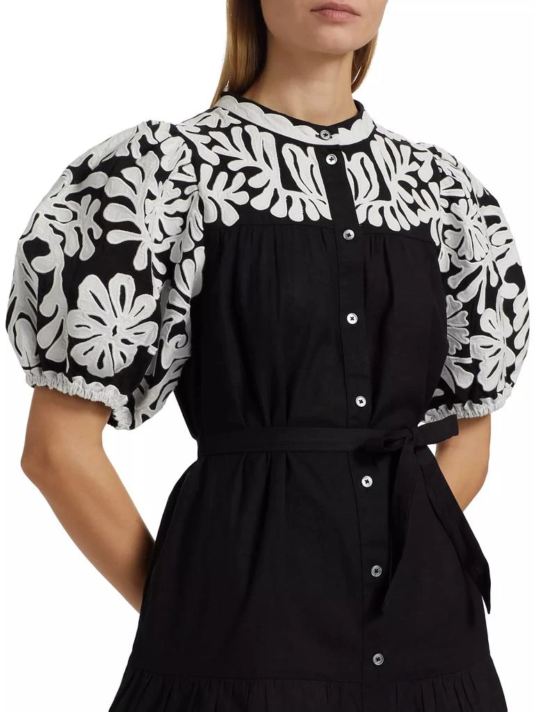 Sea Agathe Appliqué Puff-Sleeve Minidress 6