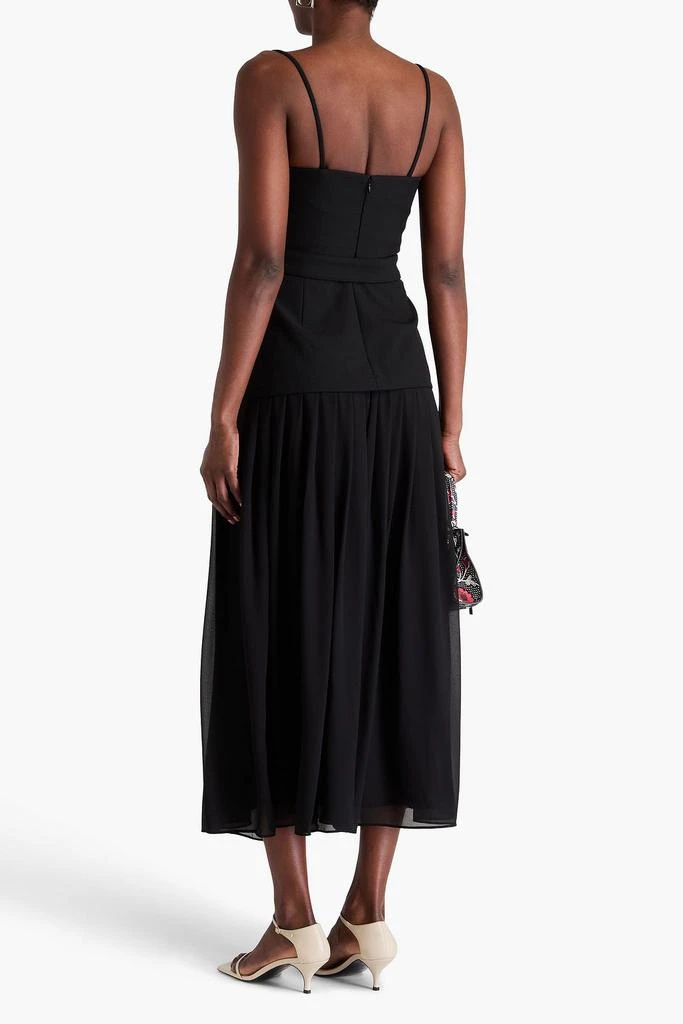 NICHOLAS Belted crepe and georgette midi dress 3