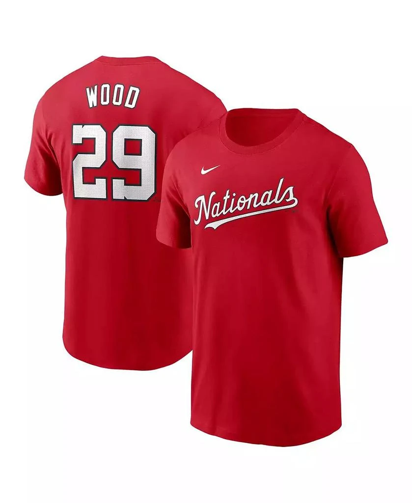 NIKE Men's James Wood Red Washington Nationals Fuse Name Number T-Shirt 1