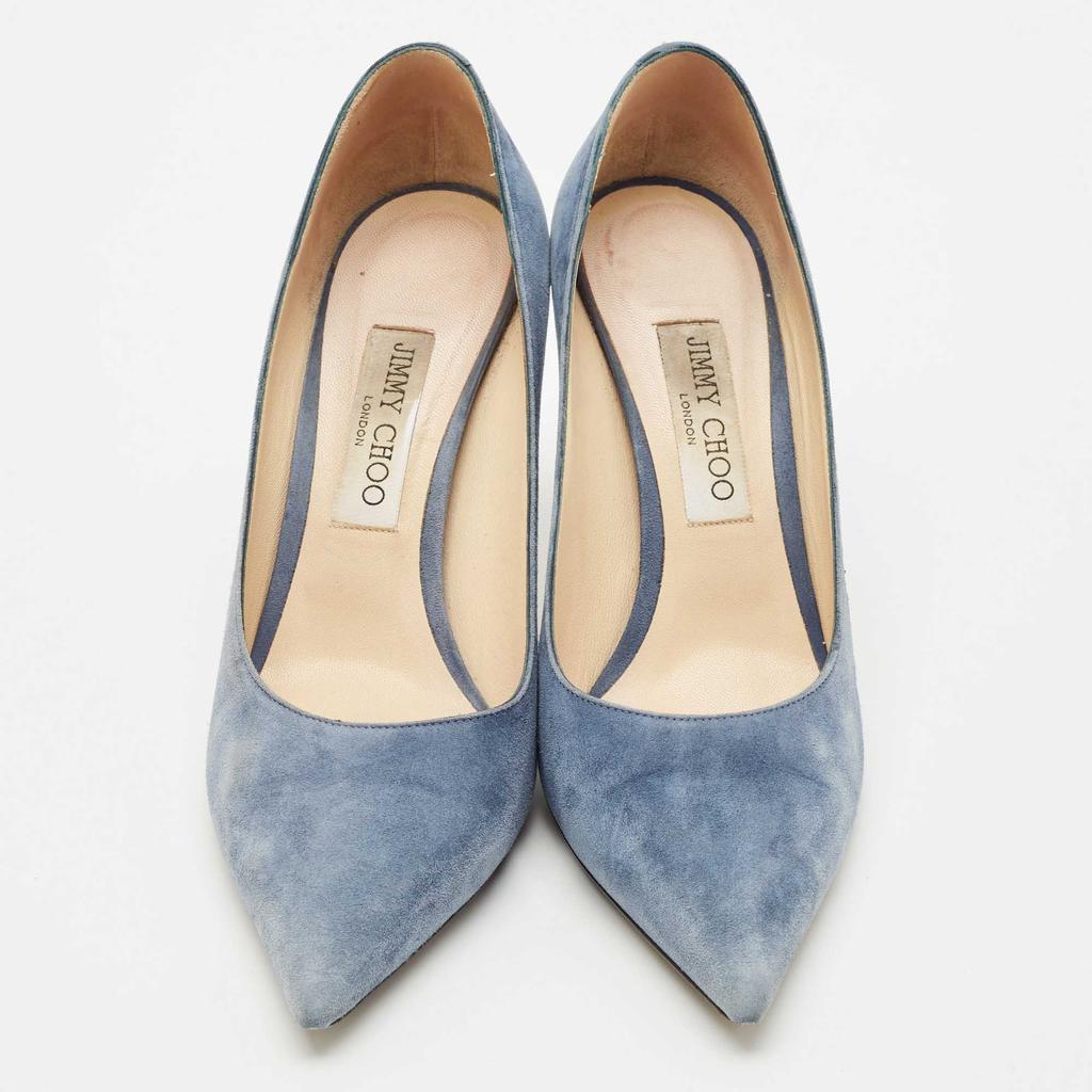 Jimmy Choo Blue Suede Love Pointed Toe Pumps Size 39 – On