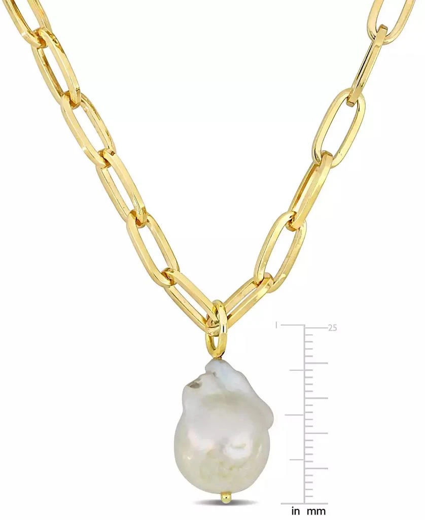 Macy's Cultured Freshwater Baroque Pearl (13-14mm) Solitaire 20" Pendant Necklace in 18k Gold-Plated Sterling Silver 4