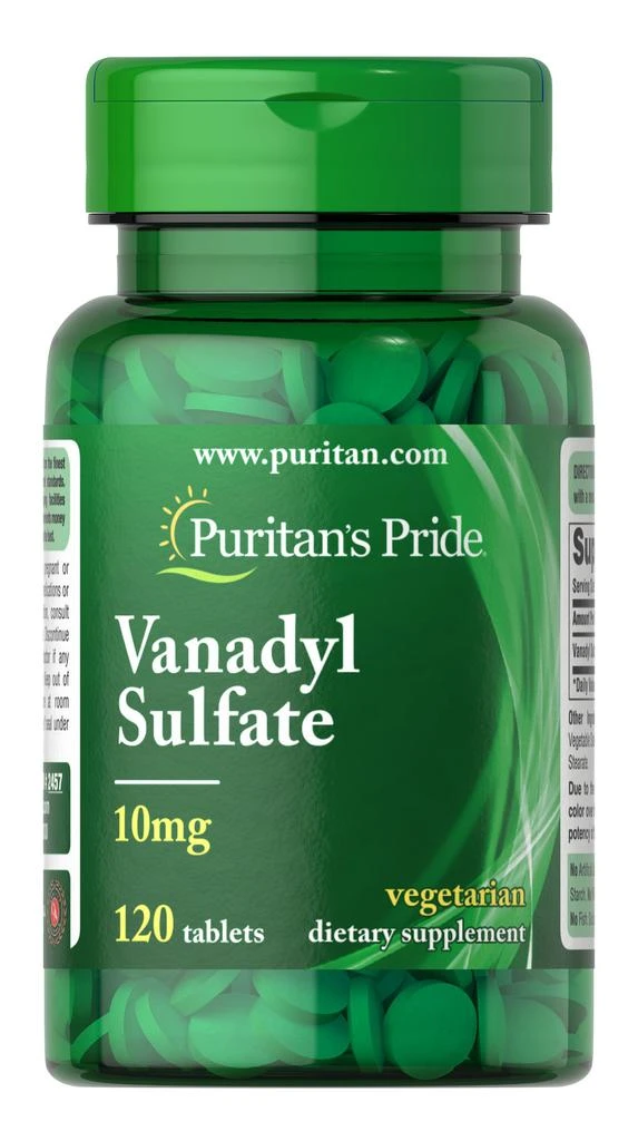 Puritan's Pride Vanadyl Sulfate 10 mg 120 Tablets 1