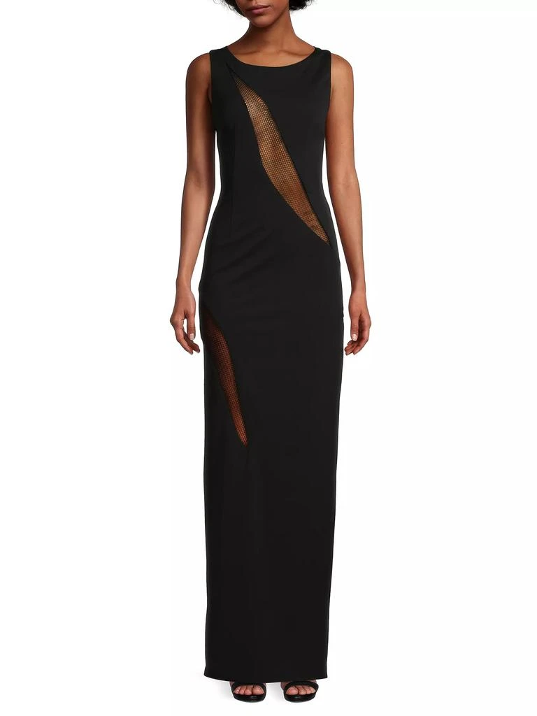 Katie May Mesquite Mesh-Insert Column Gown 3