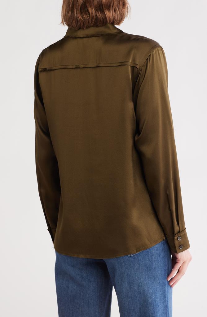 FRAME Raw Edge Double Pocket Silk Shirt