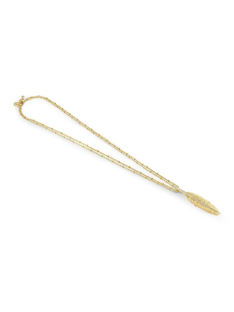Anabel Aram Feather 18K-Gold-Plated 
Cubic Zirconia Pendant Necklace 3