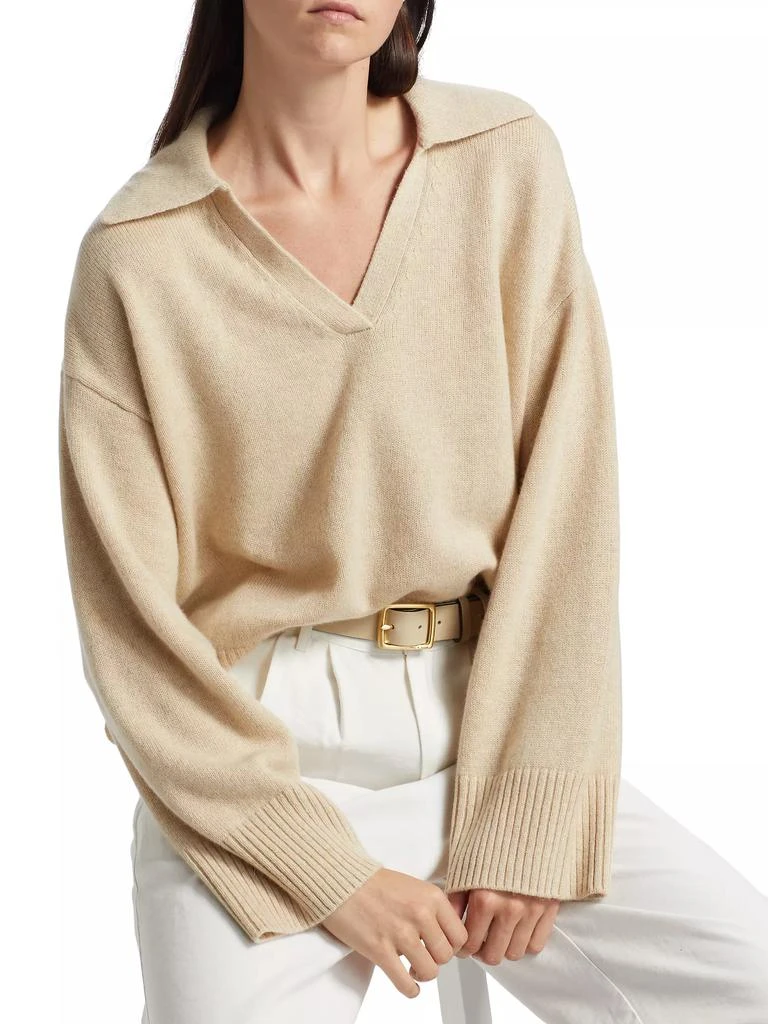 Reformation Sawyer Oversized Cashmere & Wool Polo Sweater 6
