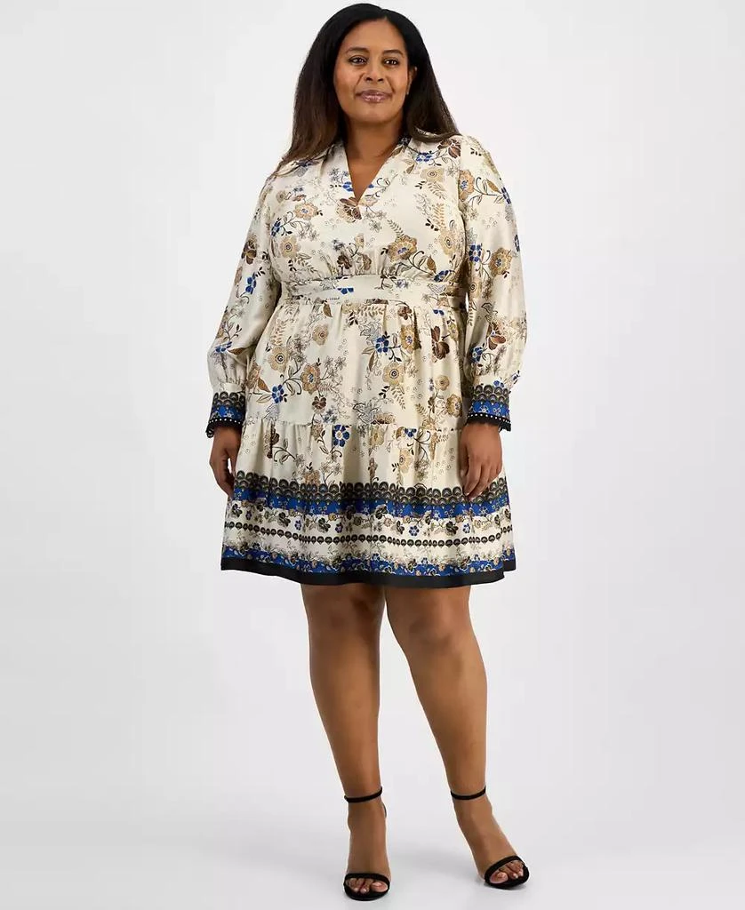 anne klein fit & flare dress Anne Klein Seamed Jacquard A-Line Dress