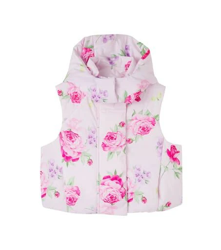 MONNALISA Floral puffer vest
