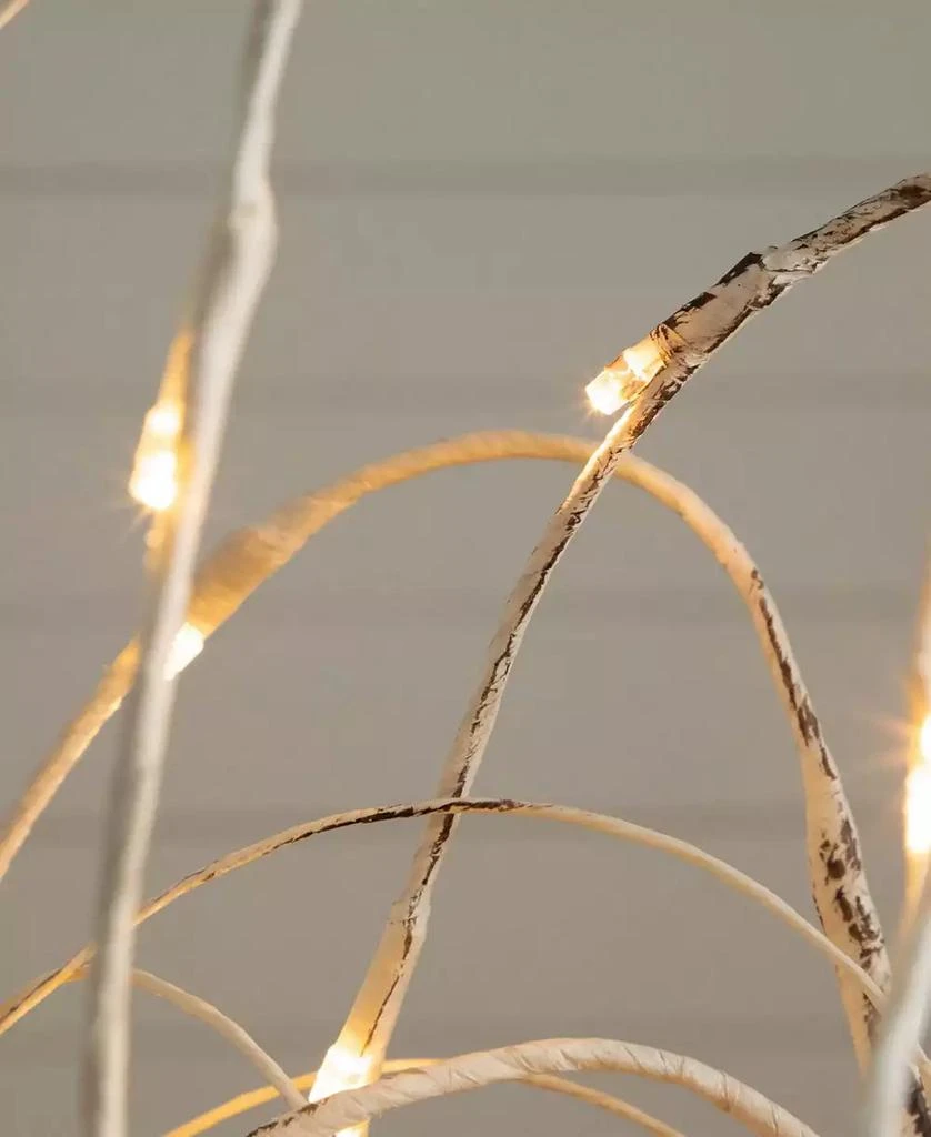 NEARLY NATURAL 4ft. Pre-Lit Artificial White Weeping Willow Tree with 120 Warm White LED Lights 4
