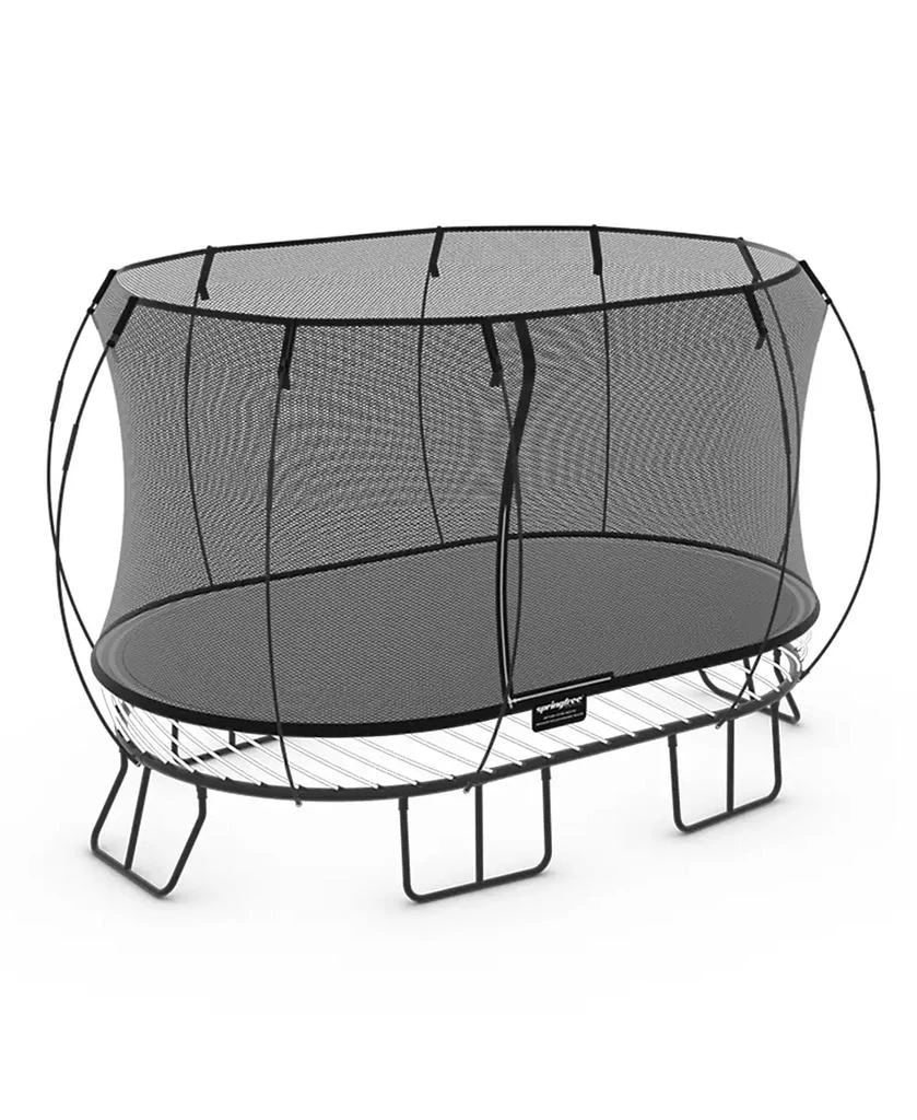 Springfree Trampoline 8 ft x 13 ft Large Oval + FlexrHoop Bundle – Springless Fun with Goal Hoop Attachment Accessories (Included Basketball
Pump) 2