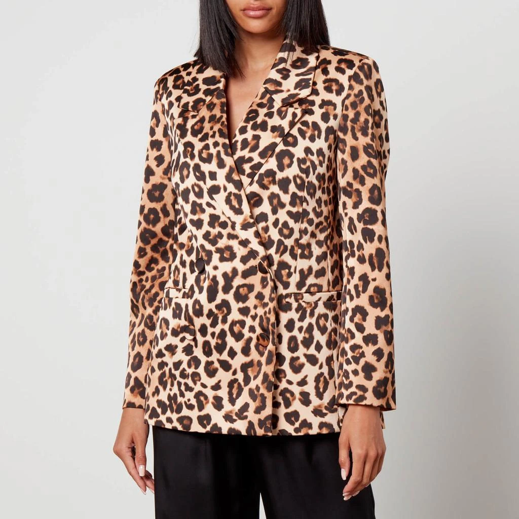 Cras Cras Samycras Leopard-Print Satin Blazer 1
